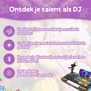 DJ-set för barn med Bluetooth & mikrofon - Uppladdningsbar