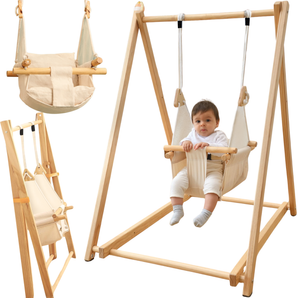 Holz-Babyschaukel für 6 bis 18 Monate alte Kinder