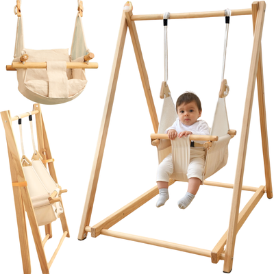 Wooden baby swing for 6 to 18 months old