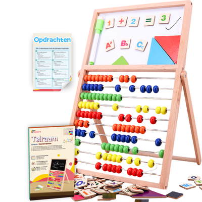 Wooden Abacus with 10 Counting Lessons